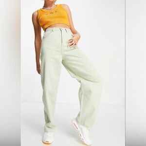 Topshop Baggy Jeans in Light Green Pants💚